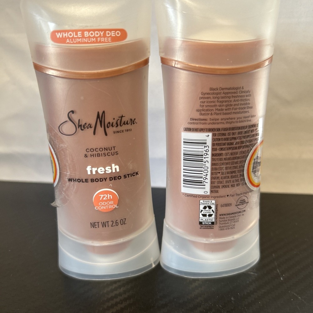 Shea Moisture Coconut & Hibiscus Antiperspirant Deodorant 2.6 Oz Lot‎ Of 2